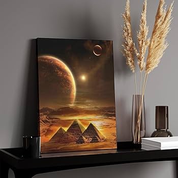 Amazon.co.jp: 絵画 エジプトのピラミッドと太陽系インテリア