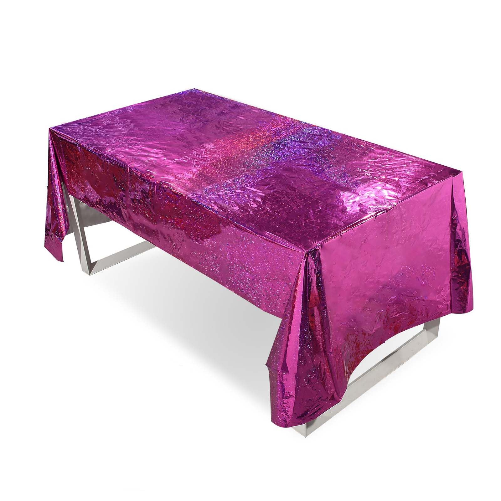 Nappe de protection table lavable plastique rose violet contre les taches anniversaire lot 6
