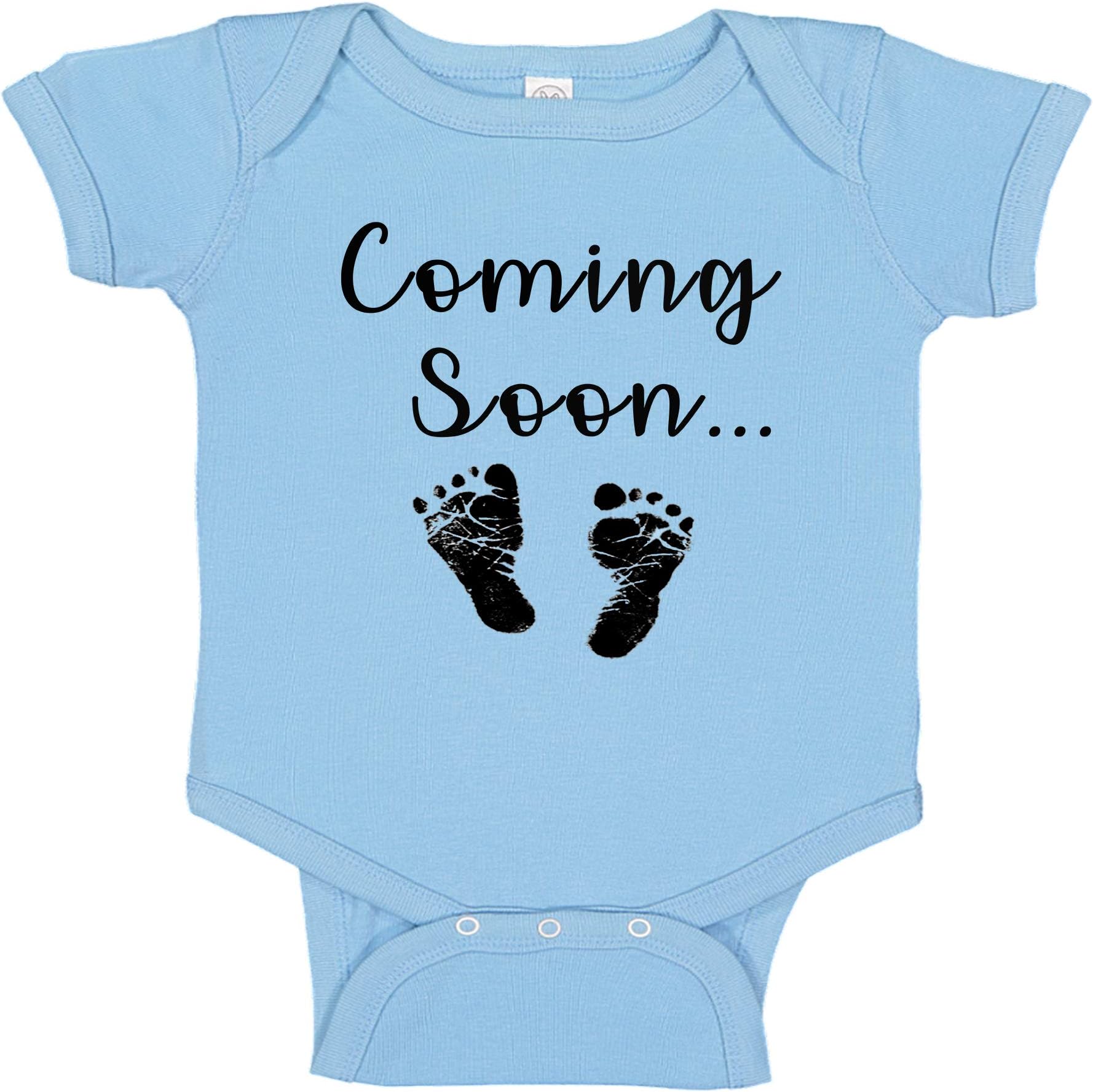 Ink Trendz Coming Soon... Baby Feet Pregnancy Announcement Baby Bodysuit One piece Romper