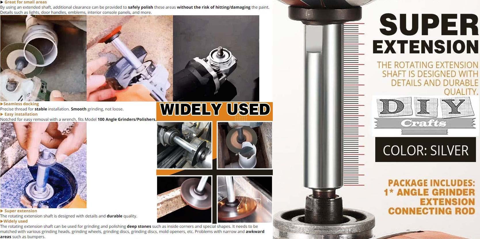 DIY Crafts 3x, 4"inch Extension Shaft Kit, M14 Extension Shaft+12 Pieces Brass,Nylon Bristle Brush Rotary for Hardware Polisher,Car Polisher,Polishing Pads,Backing (3x, 4"inch Extension Shaft Kit) 2