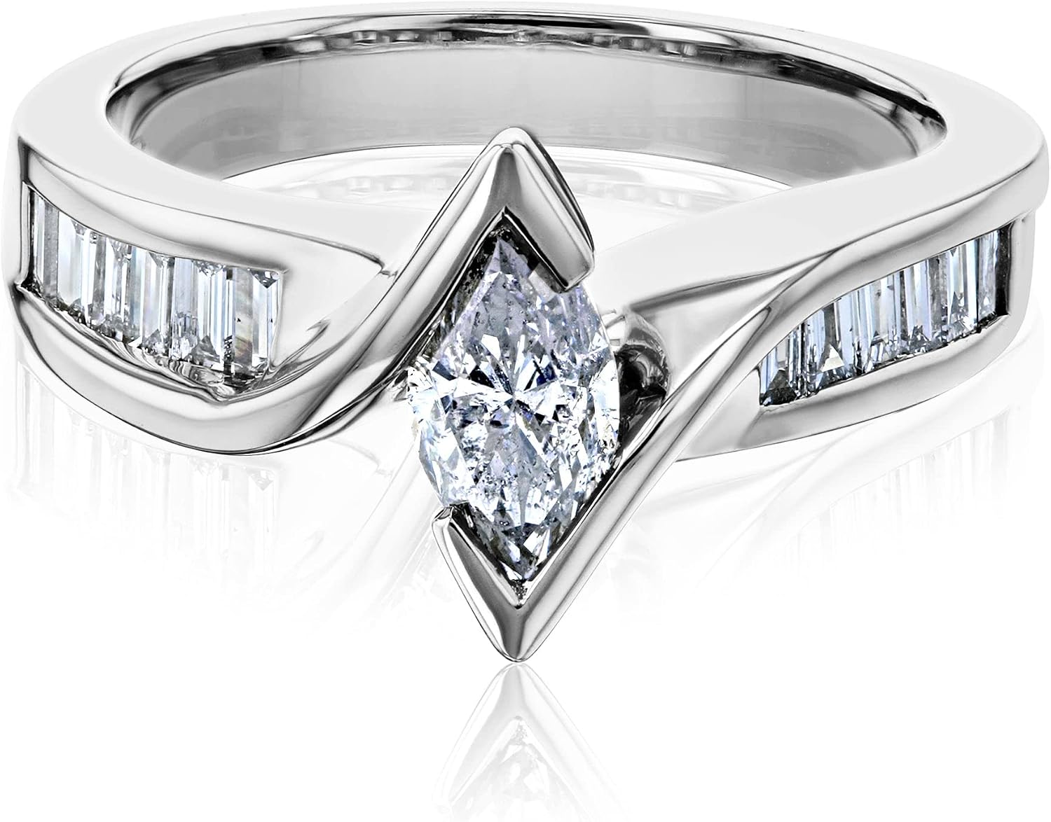 Kobelli 4/5 ctw Marquise Natural Diamond Engagement Ring 14K Gold (HI/SI)