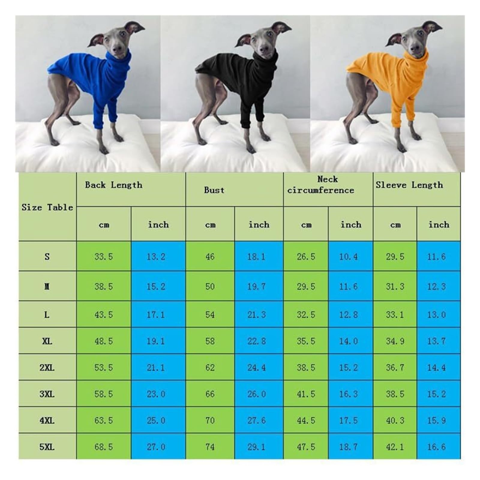 Manteau pour chien Greyhound – Veste à col roulé extensible à col montant pour lévriers whippets et lévriers italiens, pyjama d'hiver chaud à deux pattes (noir, taille XXL)
