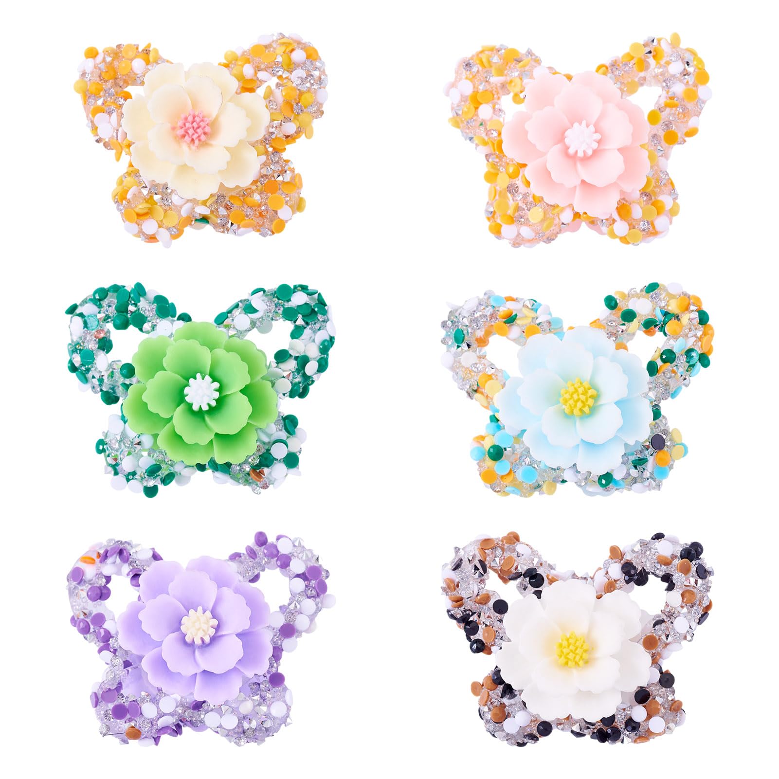 Perles papillon et fleur en strass Spritewelry pour bijoux