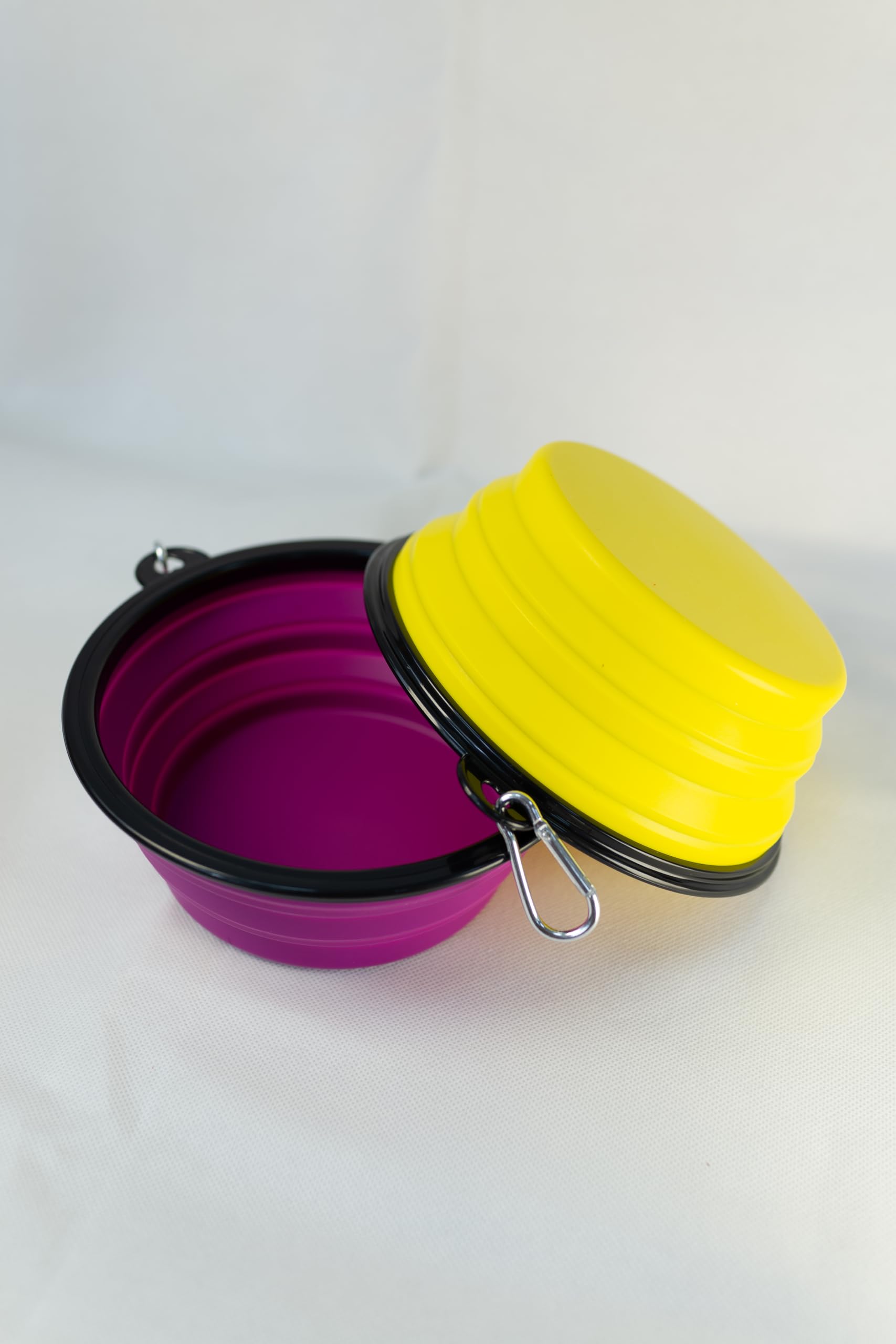 H-JY Large Collapsible Dog Bowl 2 Pack, 34oz Foldable Dog Travel Bowls, Portable Dog Water Food Bowl with Clasp, Pet Cat Feeding Cup Dish for Traveling, Walking, Hiking