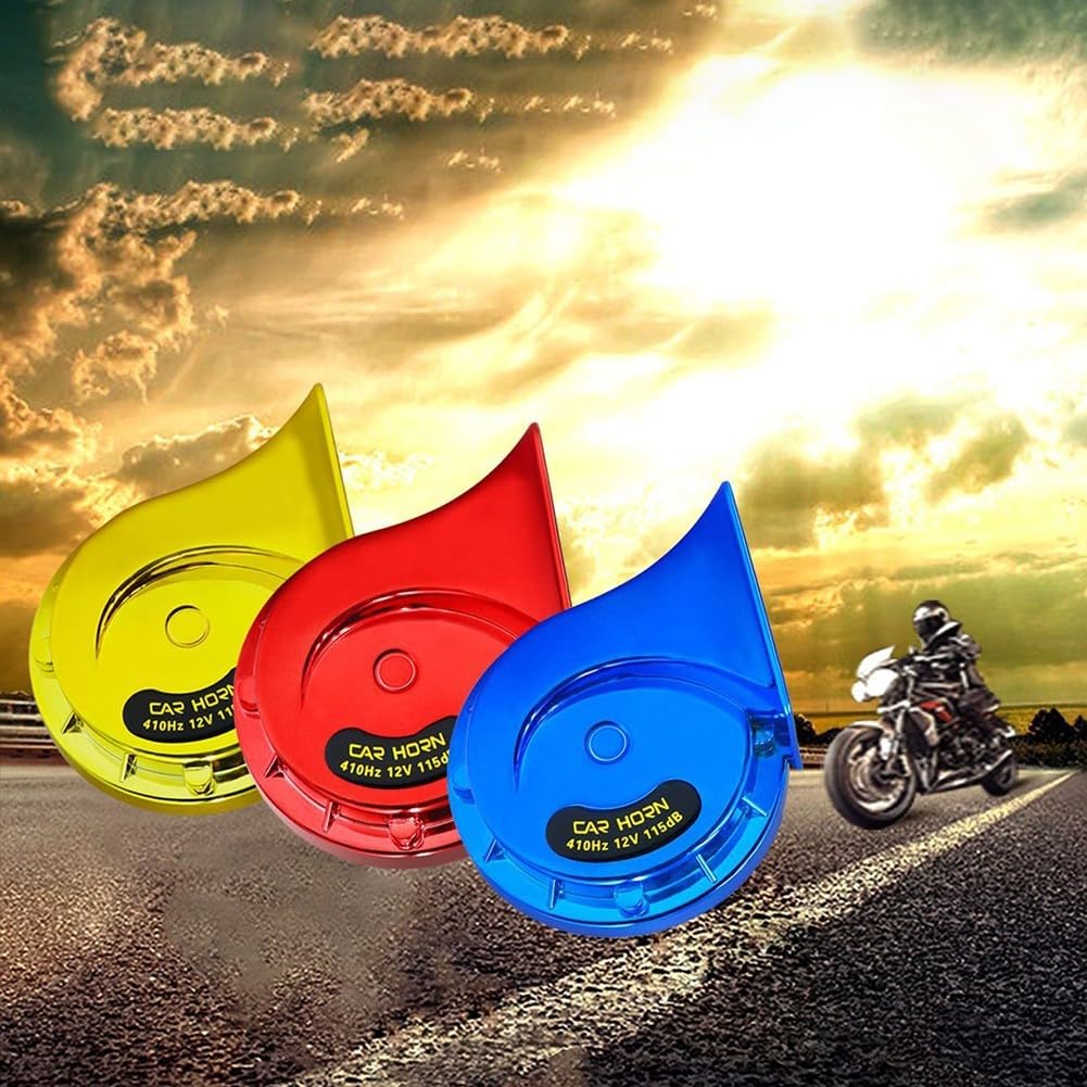 Clamini da 27,9 cm, tono alto e basso, impermeabili, 2 pezzi, kit di trombe doppie per veicoli 12 V, kit di altoparlanti per auto e moto (rosso)