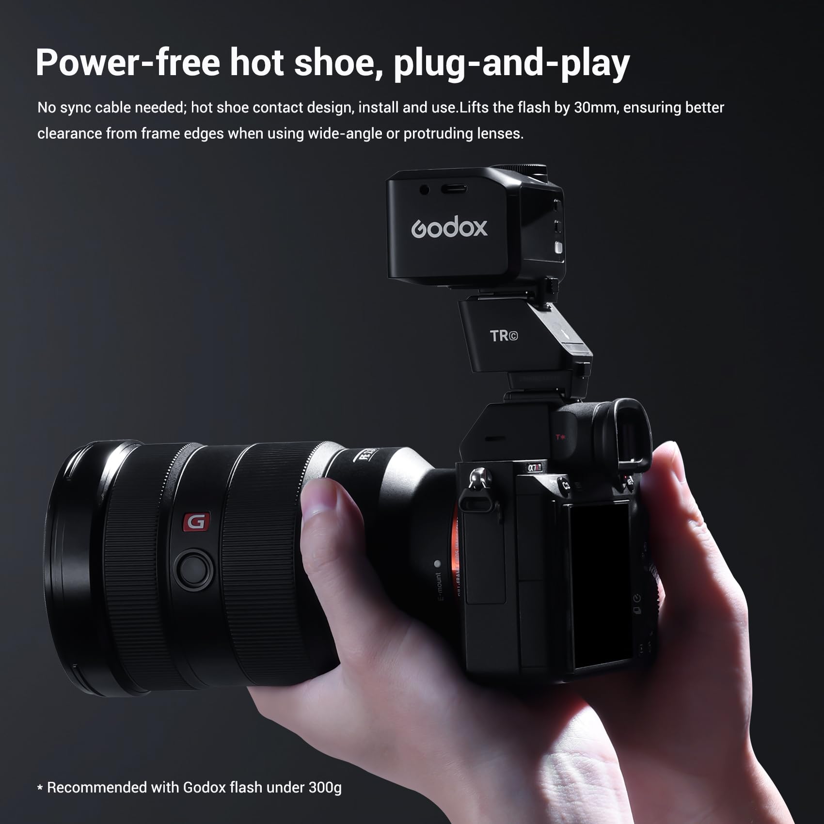 Godox TR-C - Rialzo a slitta TTL per Flash IT20-S IT20S IT30PRO-S IT30 Pro S, HSS 1/8000s,TR-C - Rialzo artiglio per fotocamere Canon