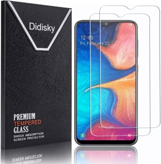 Didisky Tempered Glass Screen Protector for Samsung Galaxy A20/A50, [ 2 Pack ] Anti Scratch, 9H Hardness [No Bubbles] [High Definition] [ Easy To Apply] [Case Friendly]