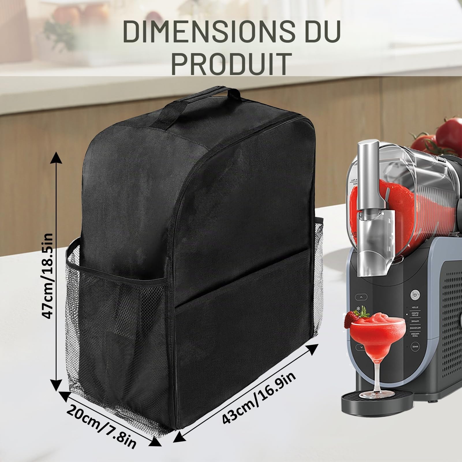 Sac de rangement pour machine Ninja SLUSHi FS301EU et KLAMER Slush - Housse de protection contre la poussière pour accessoires Ninja Slush - 48 x 20 x 43 cm