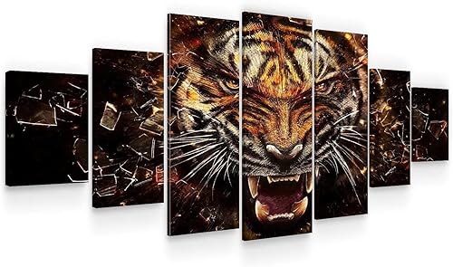 Miniatura 19 de Startonight Enorme lienzo decorativo para pared, diseño abstracto y elegante de coche negro, juego de 7 marcos grandes de 40 x 95 pulgadas Coche