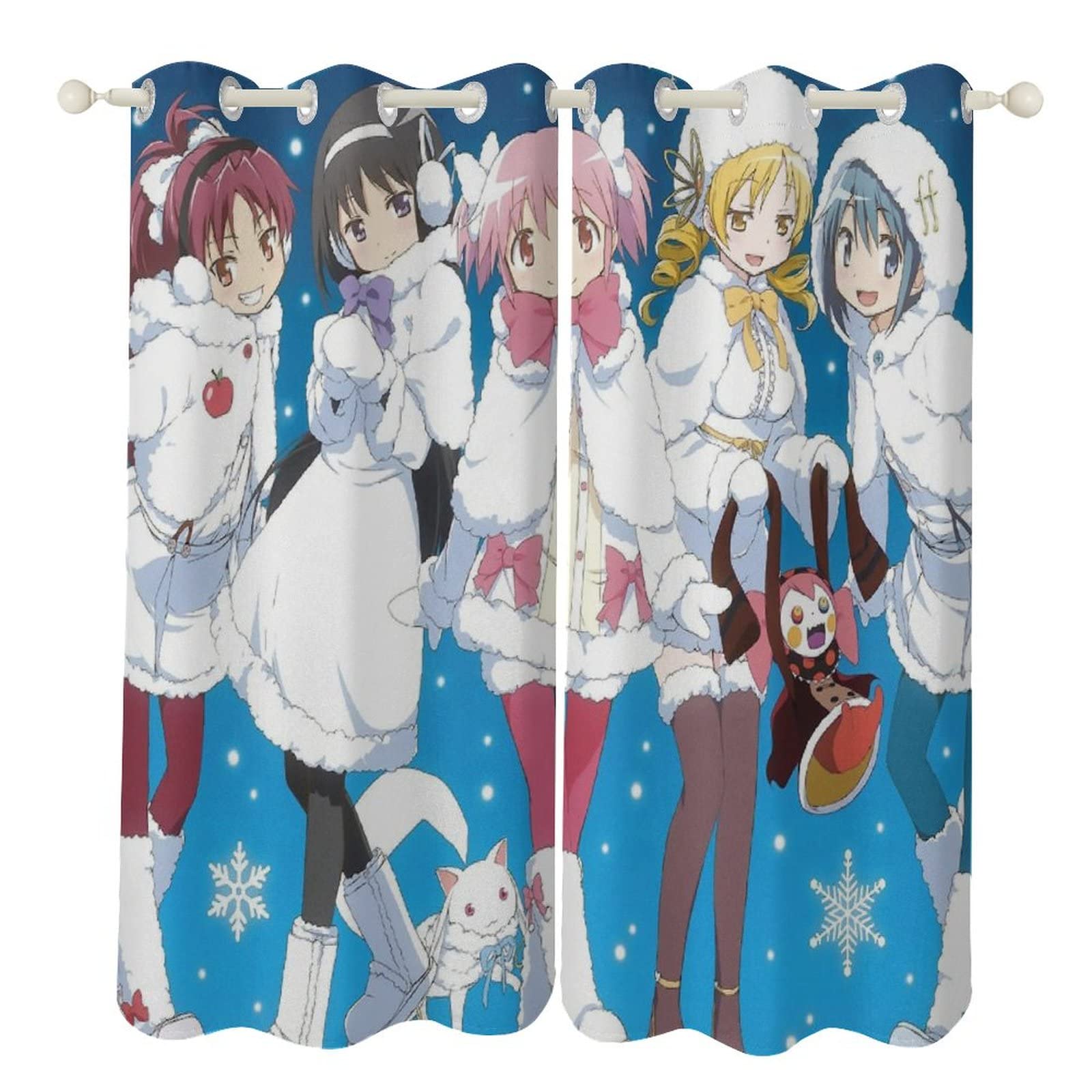 Amazon｜魔法少女まどか☆マギカ カーテン 1級遮光 2枚組 断熱 防寒