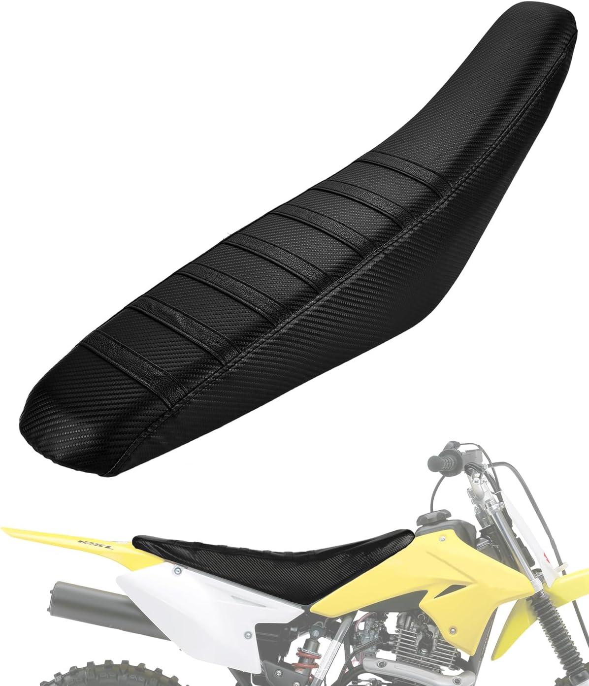 DR-Z125 Dirt Bike Seat Cover Gripper Rubber Cover for DR-Z125/125L 2021-2024, Vintage Yellow