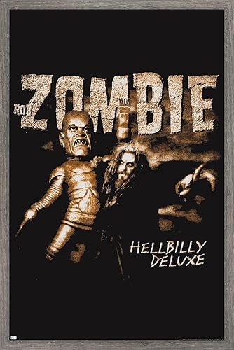 Trends International Rob Zombie - Póster de pared Hellbilly Deluxe, 22.37 x 34.00 pulgadas, versión enmarcada en madera de granero