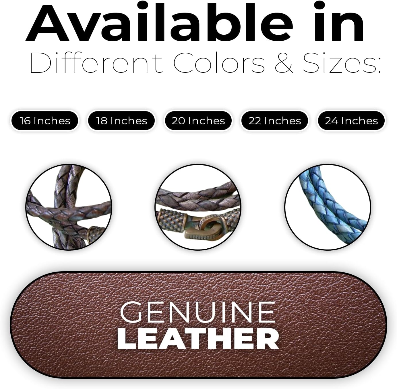 Triple Wrap Thin Braided Leather Bracelet for Men with Antique Copper Toned Clasp - Premium Leather Bracelet - Available in 6, 6.5, 7, 7.5, or 8 Inches