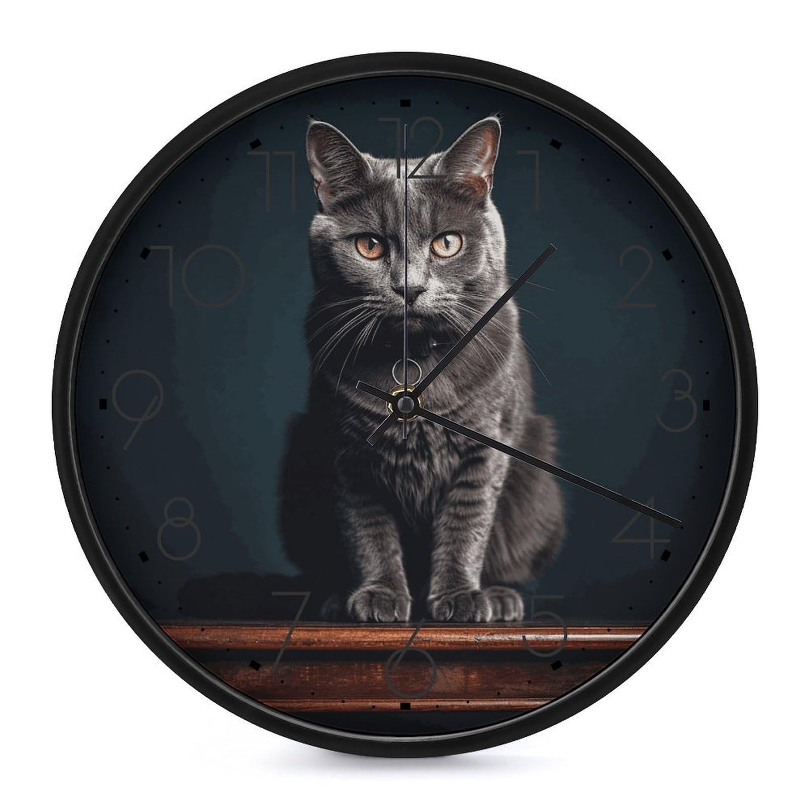 Horloge murale chat vintage silencieuse moderne pour maison 30cm
