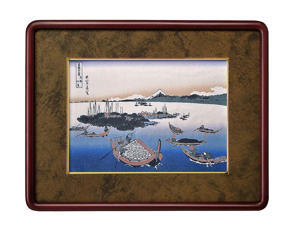 富嶽三十六景 武陽佃島　今右衛門作 飾り皿　木箱付き 富嶽三十六景 武陽佃島 今右衛門作 飾り皿 木