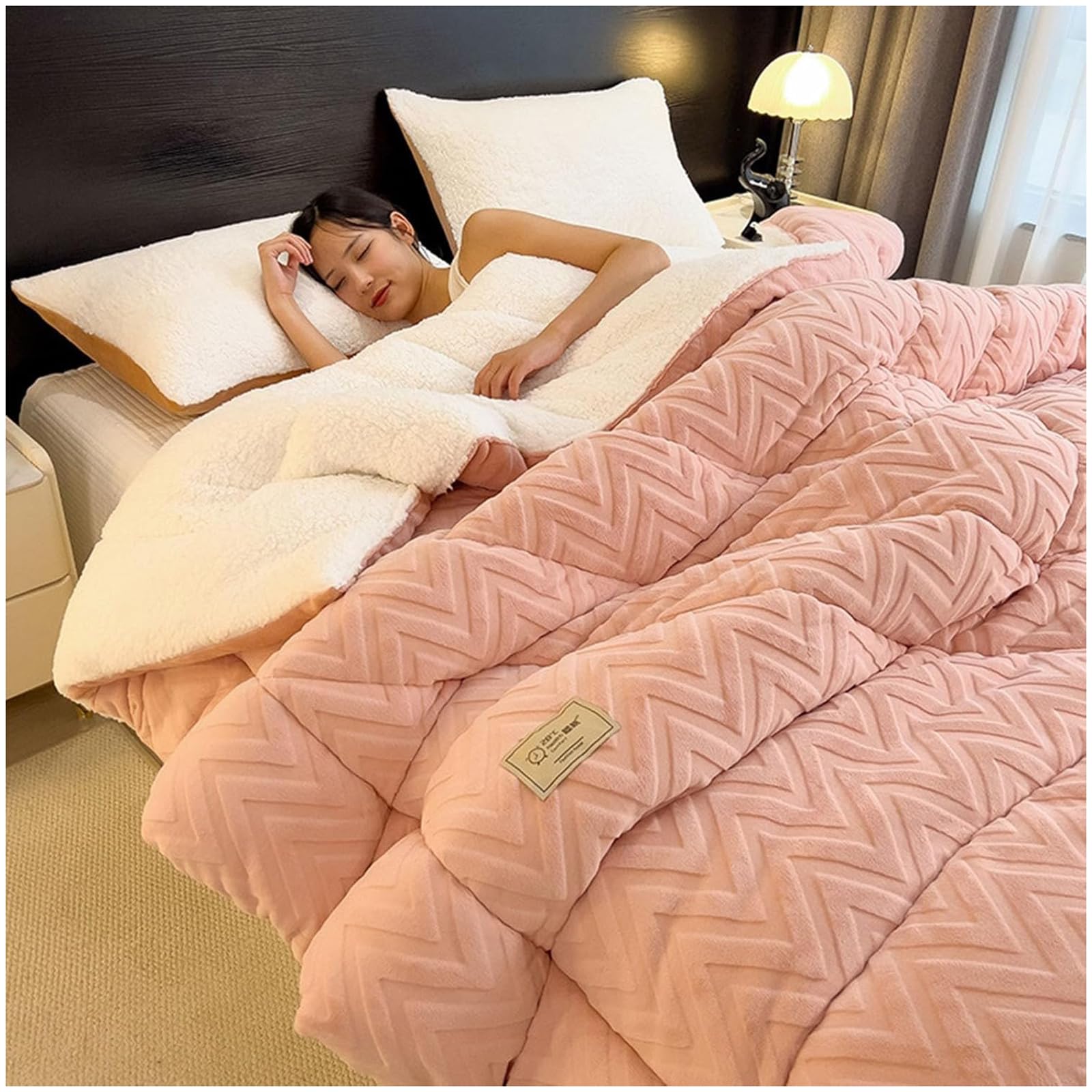 Couette lourde anti-froid en polaire sherpa, couverture épaisse double face ultra respirante
