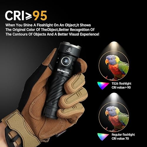 Miniatura 3 de Wurkkos Linterna recargable TS26S, linterna LED de 3100 lúmenes altos 95CRI, tapa trasera magnética, 626.6 ft 5000 K Boost corriente constante,