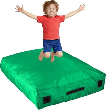 SaferBounce Crash Pad for Kids Sensory | Big 5Ft x 5Ft Or 3Ft x 4Ft | Autism Sensory Crash Mat for Jumping & Play | Crashpad | Soft Foam Landing Pad for Kids | Giant Pillow Mat | Climbing & Gymnastics