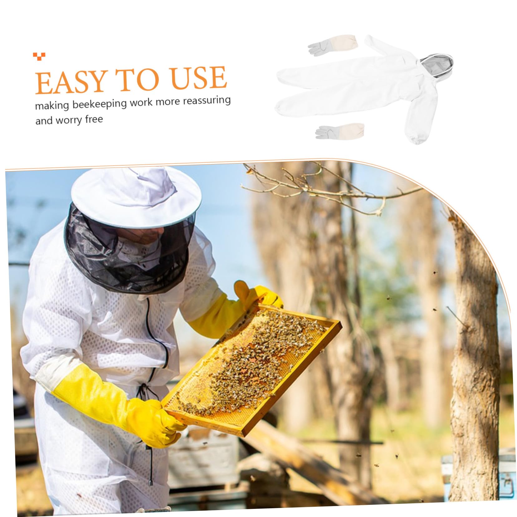 Protective Beekeeping Suit Full Body Jacket with Gloves Ventilated Bee Keeping Gear for Adults Export Quality Apiculture Clothing for Efficient Hive Management