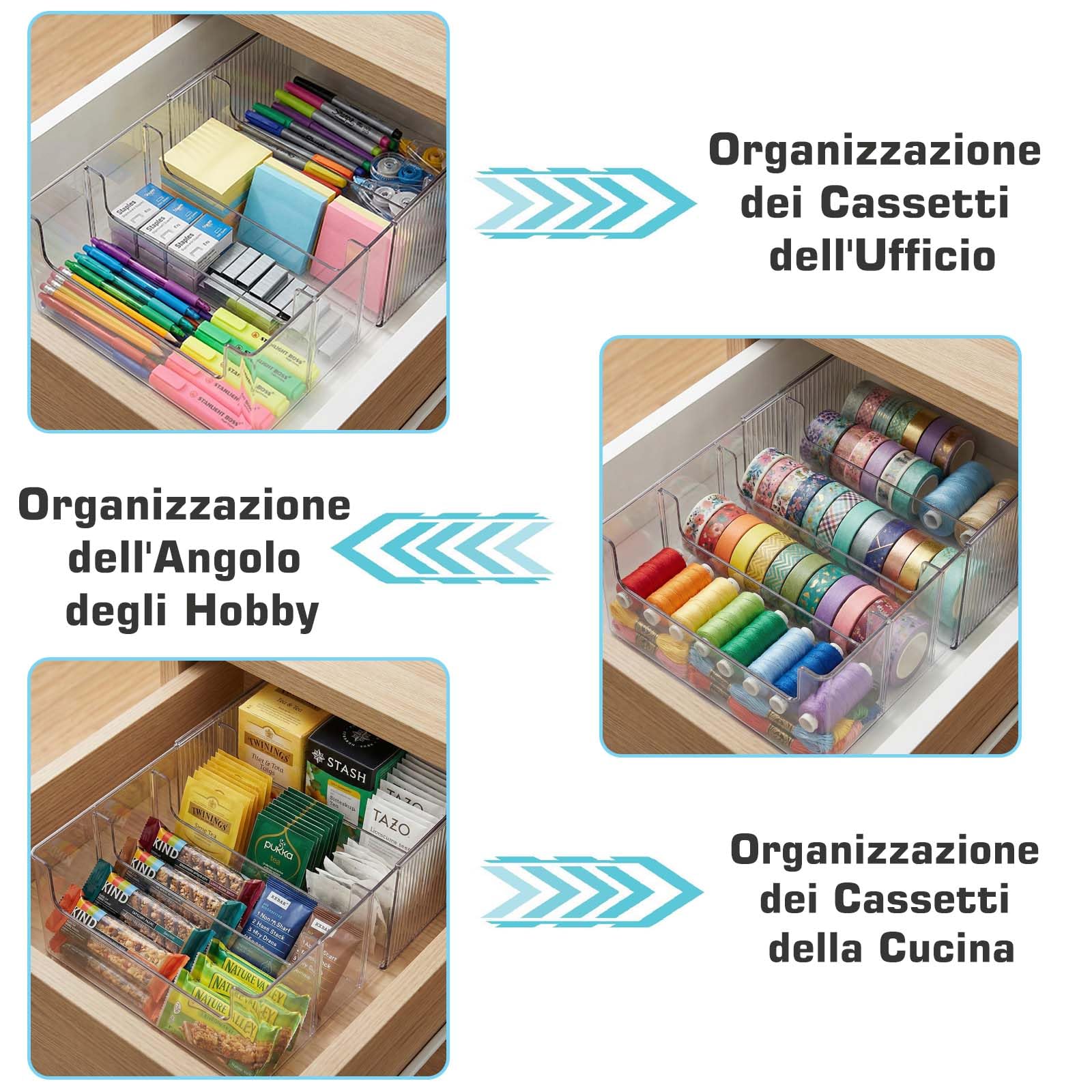 JessLab Organizer Trucco Estraibile, Contenitore Cosmetici per Comò, Piano di Lavoro e Bagno, Scatola Trasparente per Cucina e Lavanderia, 1 Pezzo