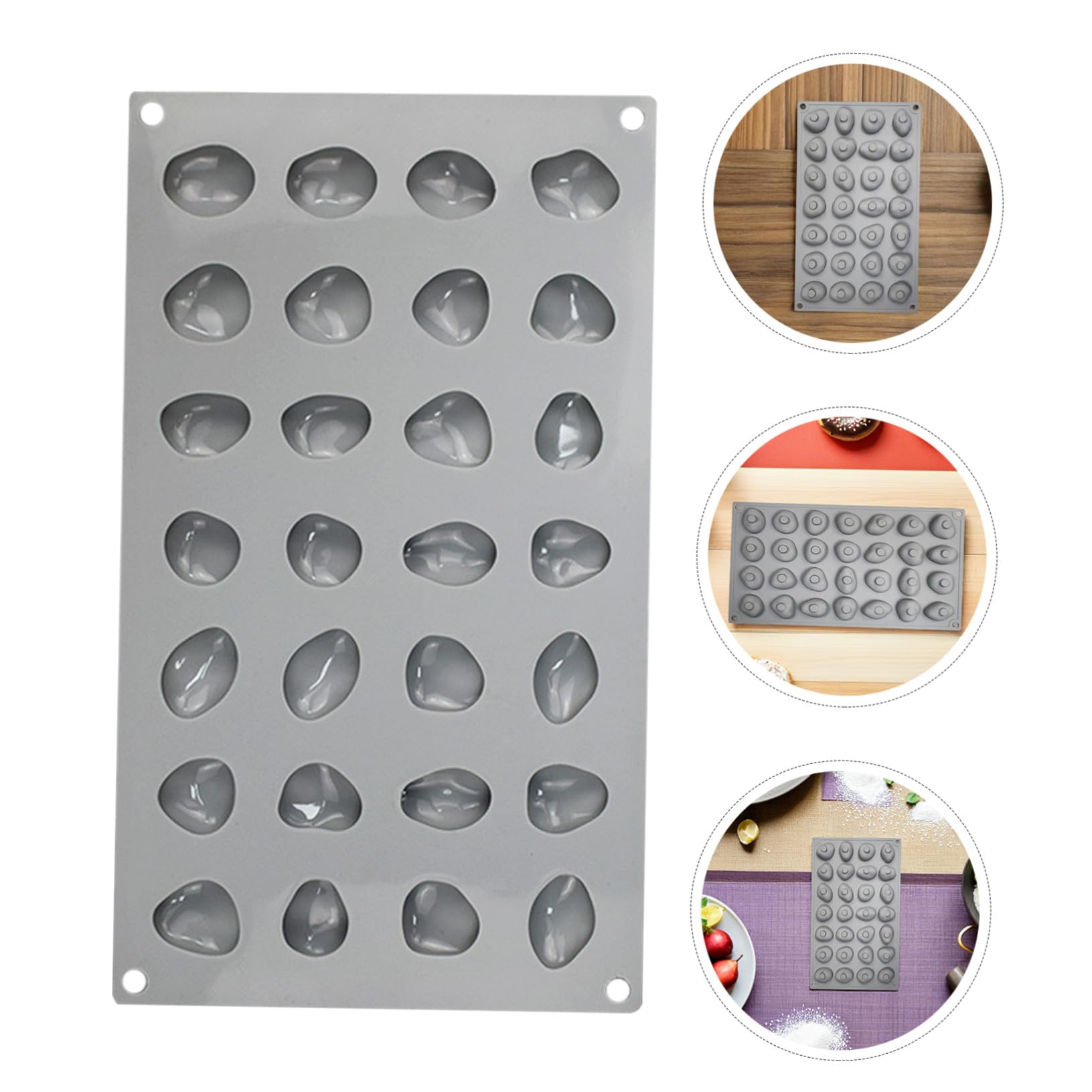 VALICLUD 2pezzi Stampo in Silicone Forma di Pietra Cavità per Cioccolatini Mousse al Cioccolato Biscotti e Decorazioni di Torte Antiaderente e Facile da Pulire