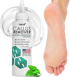 Removedor de callos para pies, gel removedor de callos de pies extra fuerte, 8 onzas, suministros de pedicura casera para piel seca, talón agrietado, cuidado de pies de fuerza profesional,
