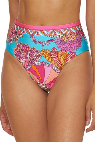 Trina Turk Meilani - Women's High Waisted Pants, Floral Print, Cheeky Coverage, 