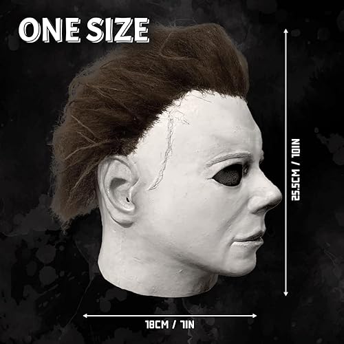 Miniatura 3 de Scary Halloween Mask Adult with Classic Knife - Creepy Horror Costume Accessory for Cosplay (White)