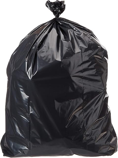 AmazonCommercial 23 Gallon Trash Bags, Garbage Bags, 1.1 MIL, Unscented, Black, 150 Count