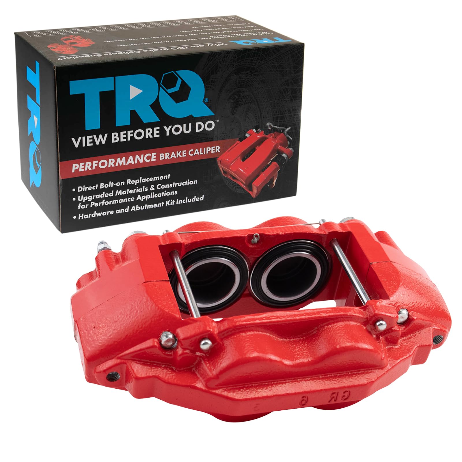 TRQ Front Right Brake Caliper w/Bracket Performance Red Passenger Side