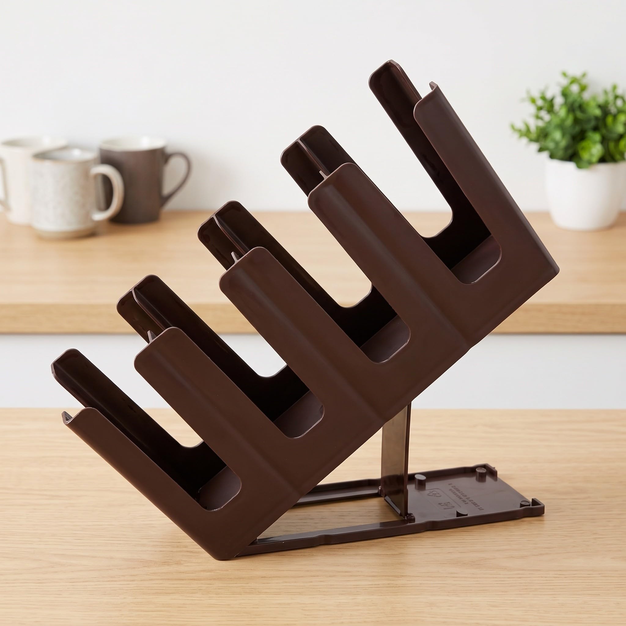INOOMP Organizzatore di tazze da caffè, supporto da banco per tazze | Portabicchieri in carta/plastica, accessori per bevande, forniture per bar, 4 scomparti, organizer per bar
