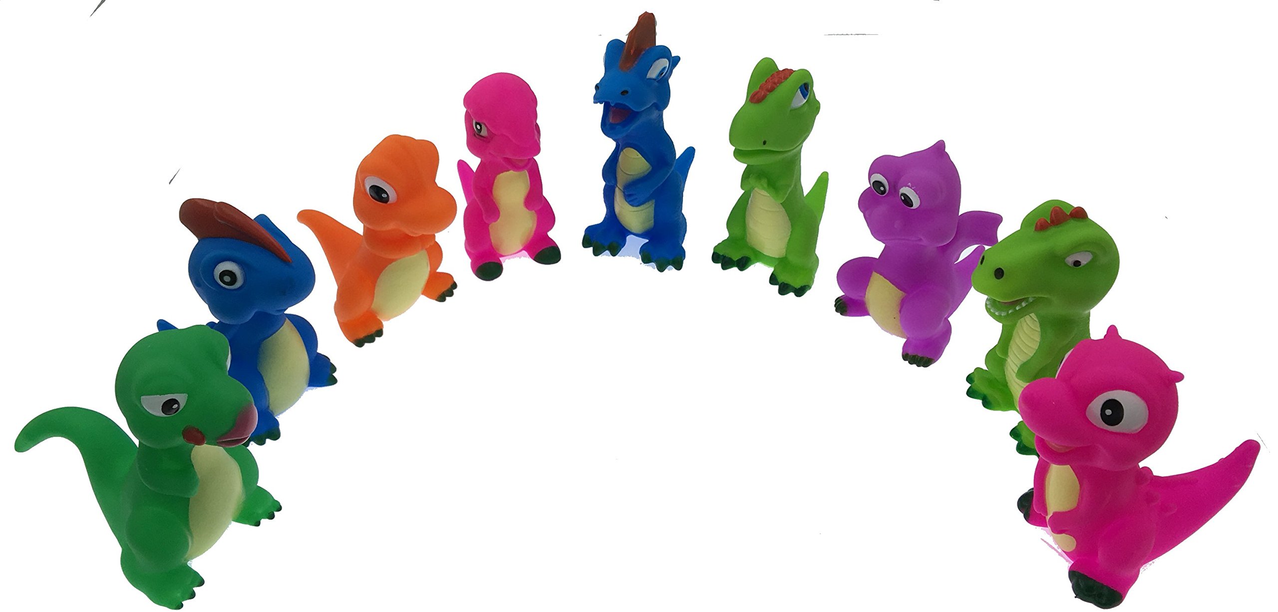 Playmaker Toys Rubber Dinosaur Family Set of 4 Baby Bath Toys