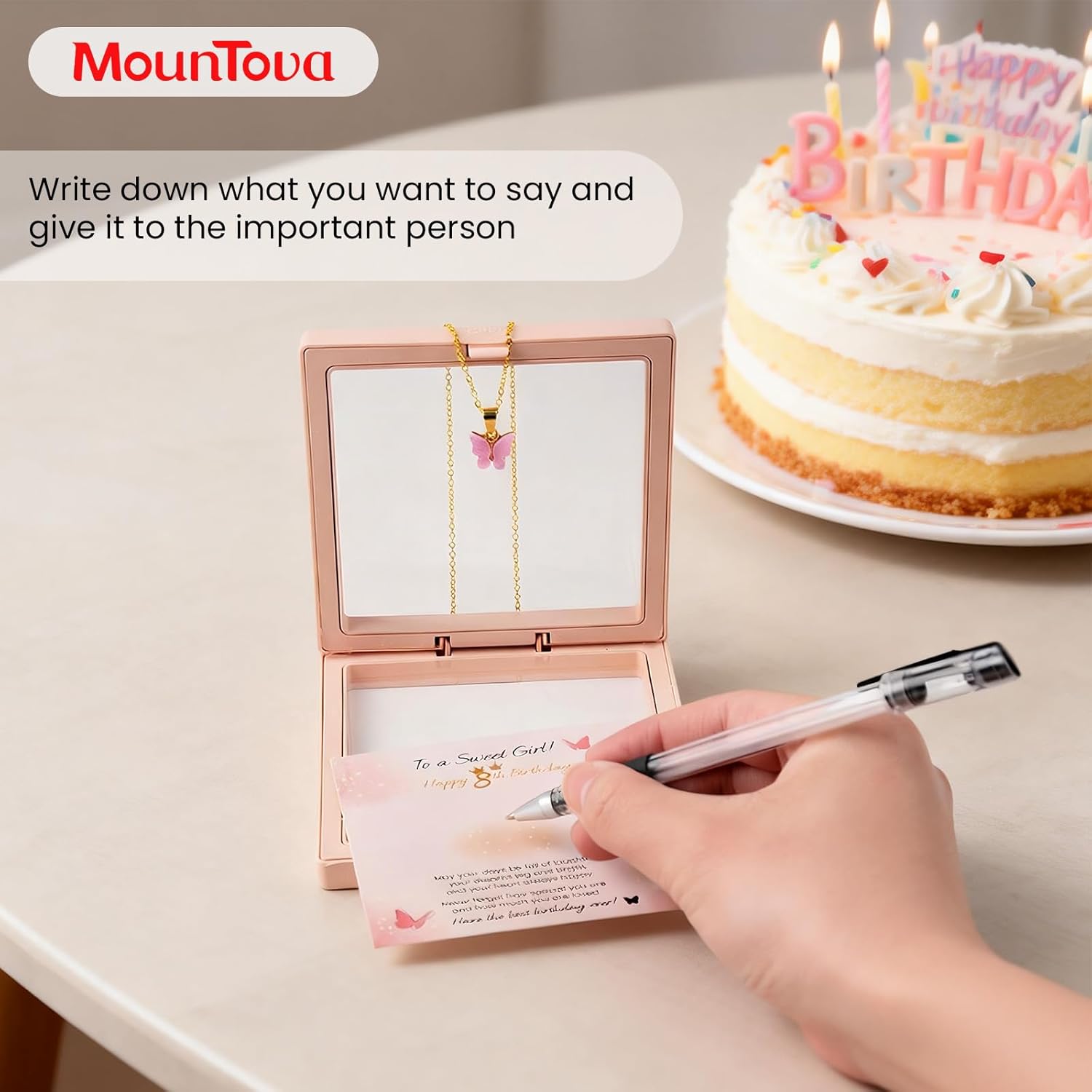 Happy 7 8 9 10 6-12 Year Old Girl Birthday Gifts, Gold Plated Butterfly Necklace Birthday Jewelry, 16"+2" Adjustable Chain Necklace for Girls - Image 8