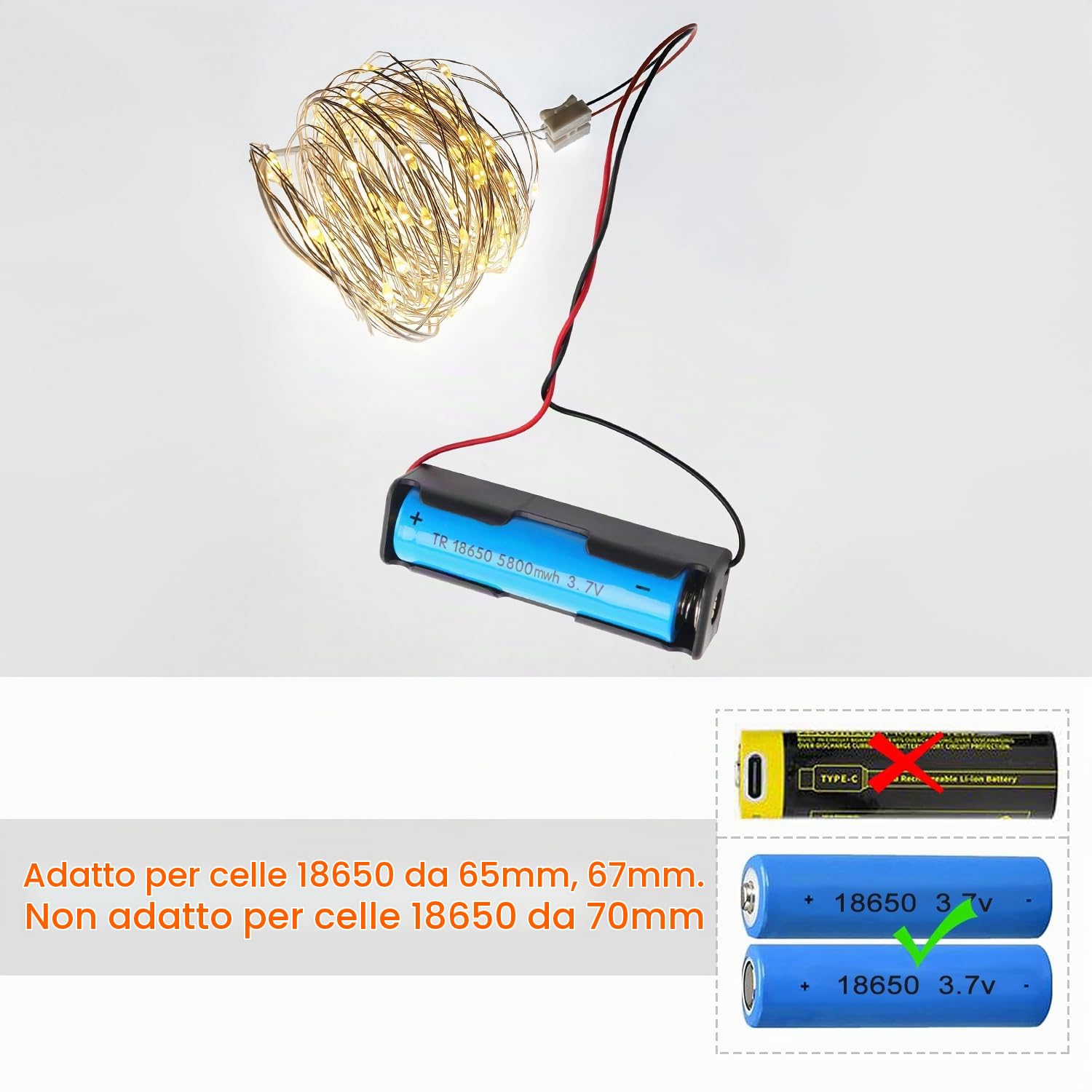 10 Pezzi Supporto Batteria 18650 Con Cavi E Morsetti A Coccodrillo: Custodia In Plastica Per Fai-da-Te - 3