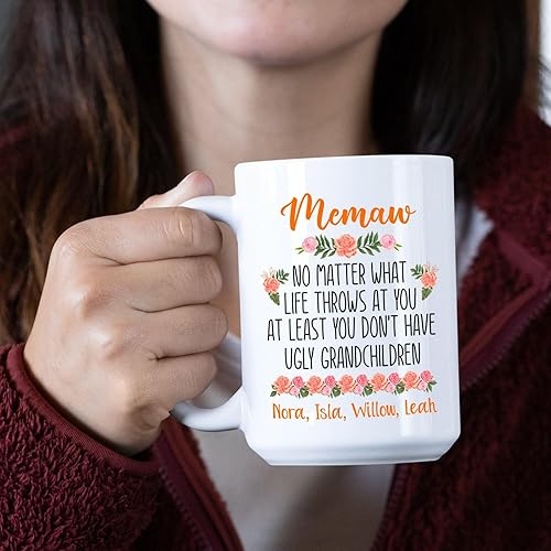 Miniatura 3 de Memaw - Taza de café No Matter, taza de cerámica personalizada con nombre personalizado, taza de cerámica novedosa con memaw sin importar la