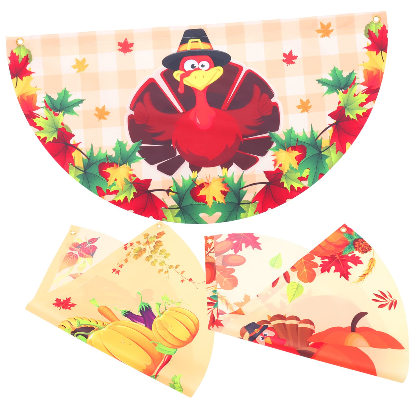 Toyvian 4 set Bandiere A Forma Di Ventaglio Bandiere Autunnali Appese A Ventaglio In Tessuto Ghirlande Del Ringraziamento Decorazioni Autunnali A Festoni 3 pezzi*4