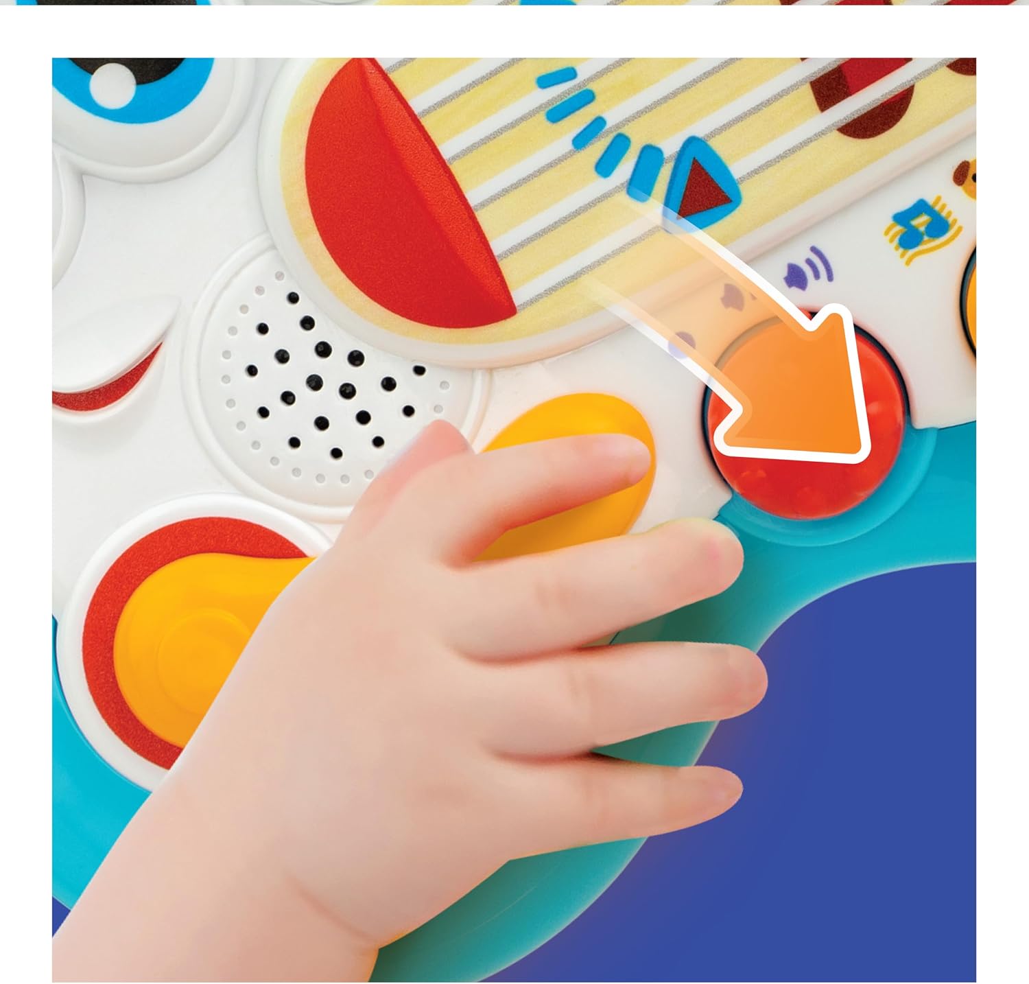 Winfun Baby Maestro Touch Guitar, Interactive Musical Toy for Toddlers with Soft Touch Buttons, Animal Sounds, Flashing Lights, Jam Guitar Melodies, Whammy Bar, Rhythm & Applause, Early Music Learning