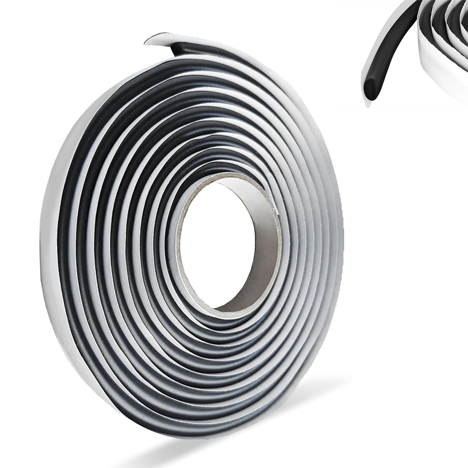 Nastro Butilico Sigillante Impermeabile， 4mm x 8m Butilico Sigillante Autoadesivo Impermeabile per fune Fonoassorbente per Auto, Camper, parabrezza, portiera
