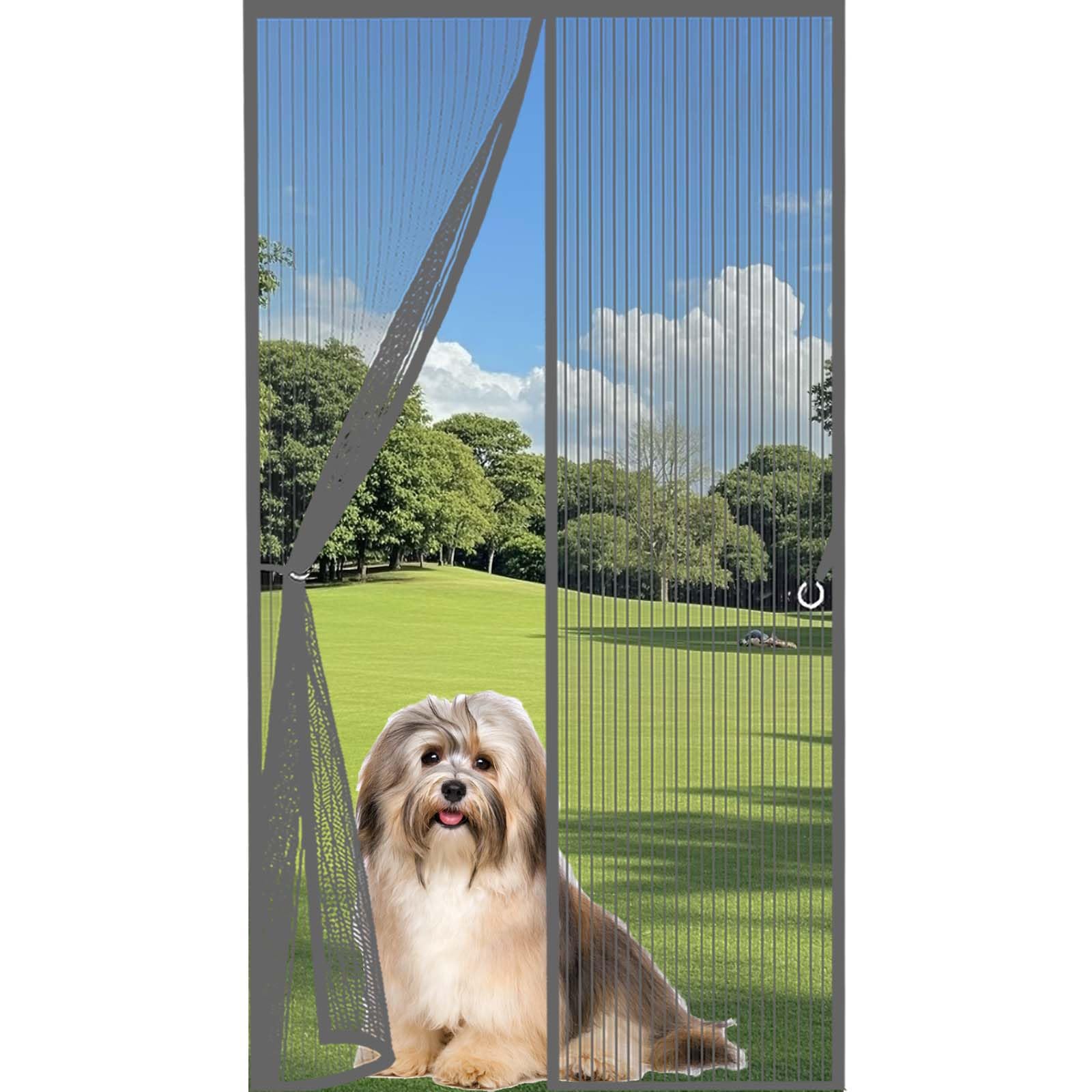 Feijdon Grey Magnetic Door Screen 130X195cm(Widthxhigh) Durable, Keeps Bugs Out, Kid And Pet Friendly Screen Doors With Magnets Hundreds Of Sizes, Lets Fresh Air In,