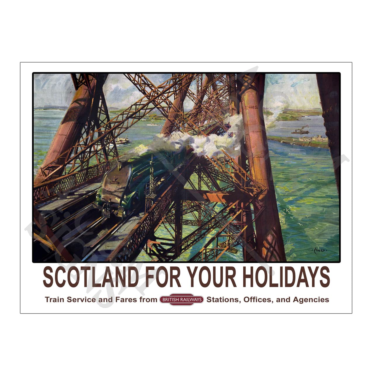 Metal Sign Plaque Print Poster Travel Railway British Railways Scotland For Your Holidays Vintage Retro Gift Dad Man Cave Shed Home Bar Ref12464 (10x8 inches (Approx) 25cmx20cm)