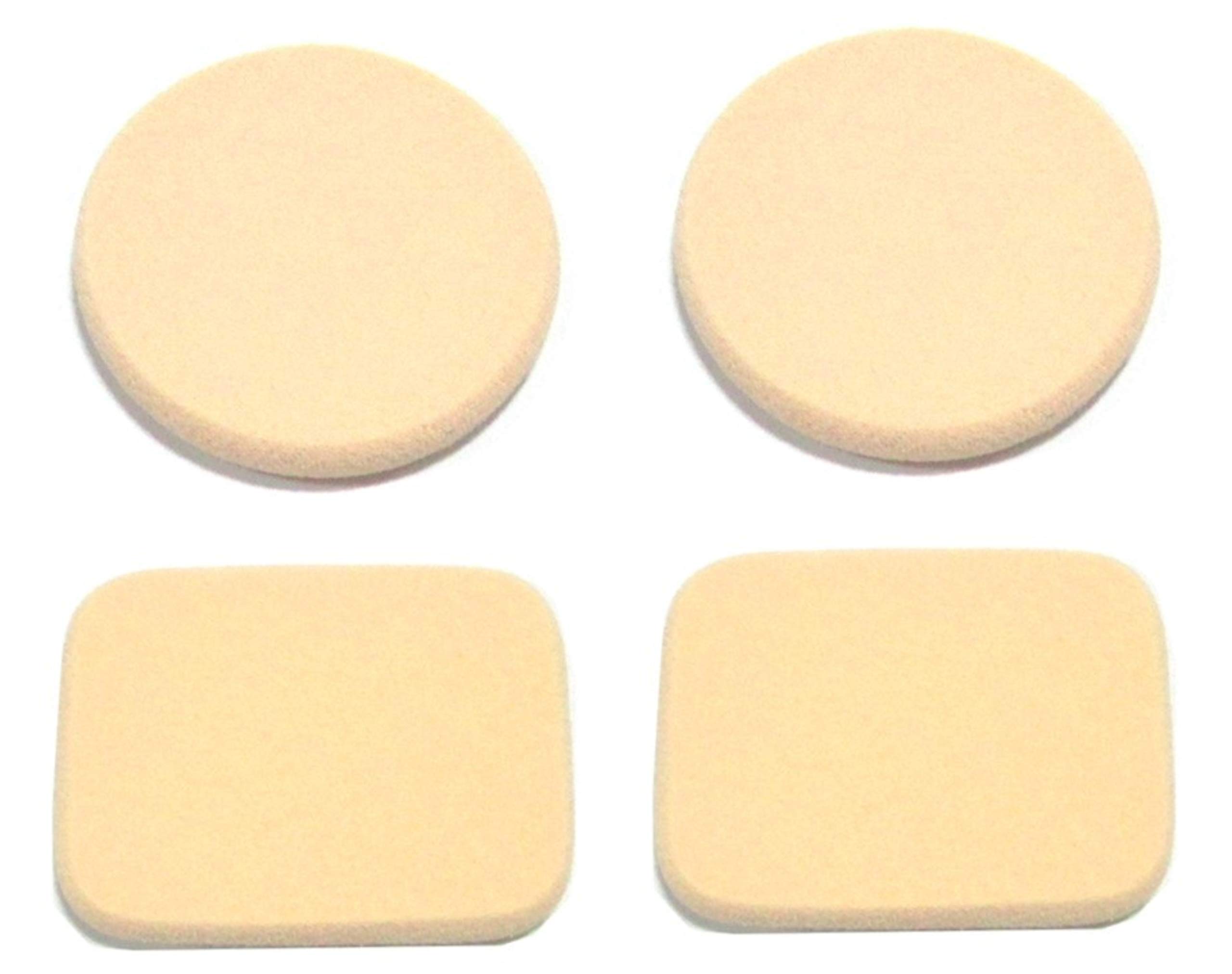 MANODHRUVA 4 pcs of Facial Cleaning Sponge for Powder and Foundation, Beige Color, 4 Pcs