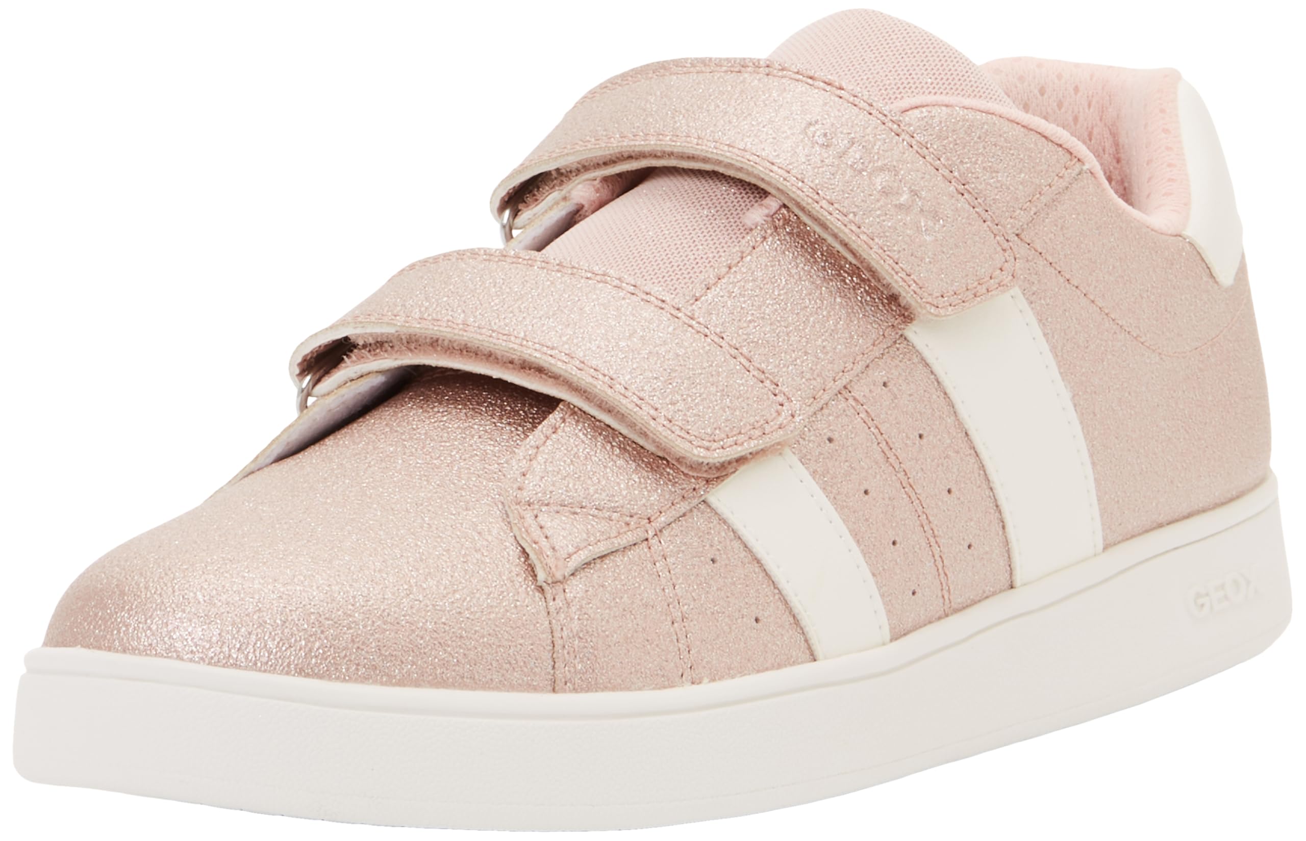 Geox Eclyper Breathable Trainers With Touch 'N' Close Fastening Pink/White Size 34 (1,5) Kids