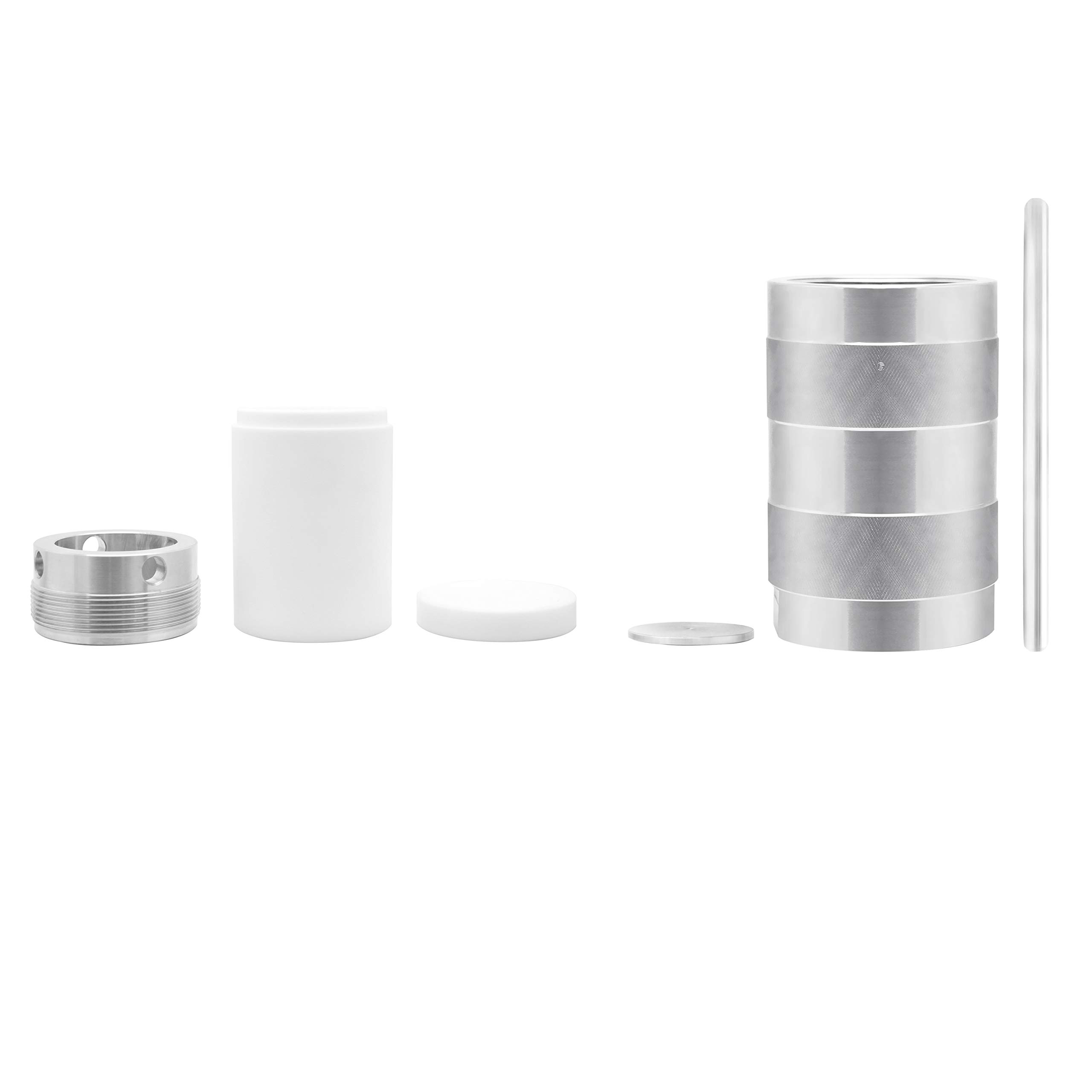 Huanyu Autoclave de síntesis hidrotermal 240°C 6MPa Reactor de alta presión de acero inoxidable 304 núcleo interior de PTFE para ácido fuerte, disolvente orgánico, material insoluble (200ml)
