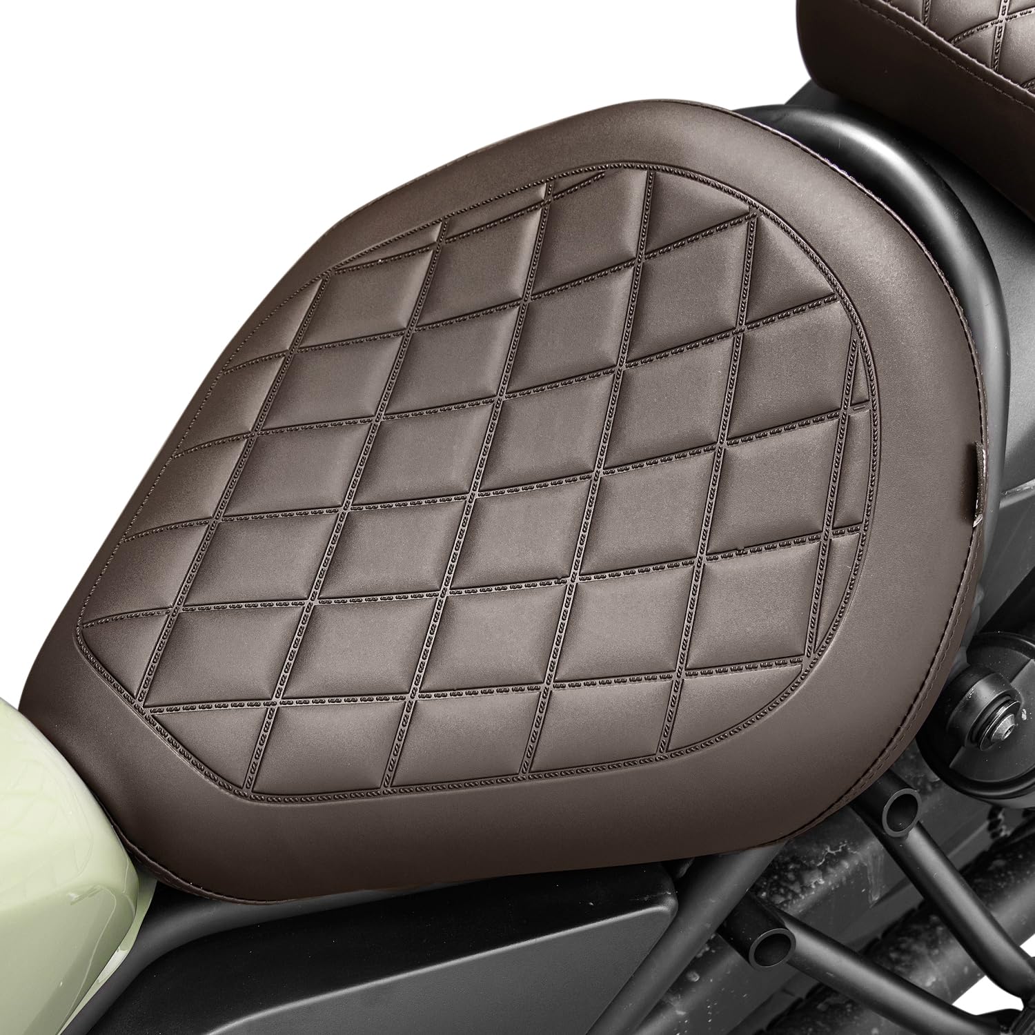 Motorrad Sitzbank Sitz für Rebel CMX 500 300 2017-2024 2025 2026 CMX500 CMX300 Solo Fahrersitz Fahrer Sattel (Vorne- Braun)