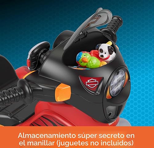 Miniatura 5 de Fisher-Price Triciclo para niños pequeños Harley-Davidson con luces y sonidos, bicicleta de juguete con asiento ajustable y almacenamiento para