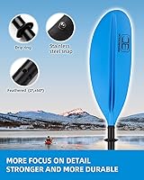 Vista 6 de OCEANBROAD - Remo de kayak de 86 pulgadas/218 cm, 90.5 pulgadas/230 cm, 95 pulgadas/241 cm, remo de aleación para kayak, bote y canoa con correa