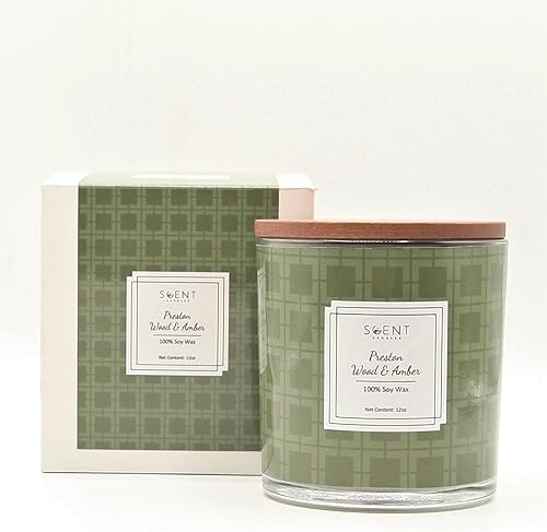 SCENT CANDLES Velas altamente perfumadas Velas de aromaterapia para el hogar Vela Addilyn Rose Tarro de vidrio de 12 onzas Velas de cera de soja