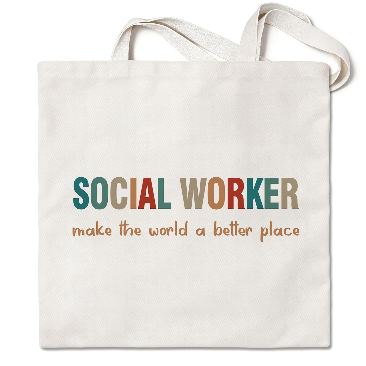 Social Worker Gift Canvas Tote Bag for Women Large Reusable Shoulder Bag for Shopping Work Travel