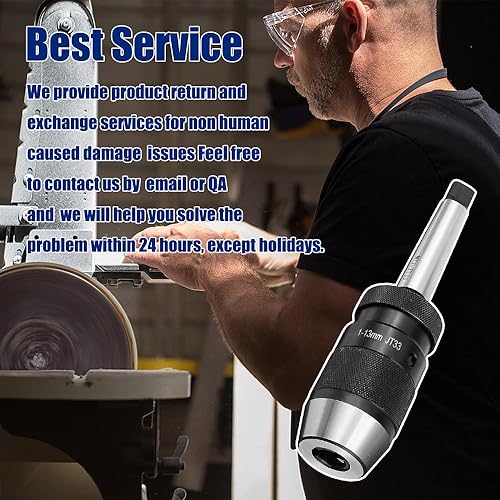 Miniatura 9 de ATNVIDSG Portabrocas sin llave MT4 Morse Taper Mount, fresadora y taladradora de 3 mandíbulas para taladros portátiles, taladros de banco,