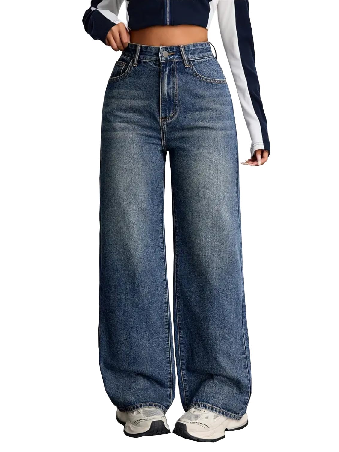 Women's Denim Stretchable High Waist Baggy Jeans for Women